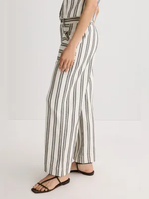 Fifteen Twenty Rylee Striped Crop Pant Navy White Cotton 4 thumbnail 4