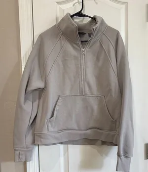 Danskin Light Gray Quarter-Zip Hoodie / J117 thumbnail 1
