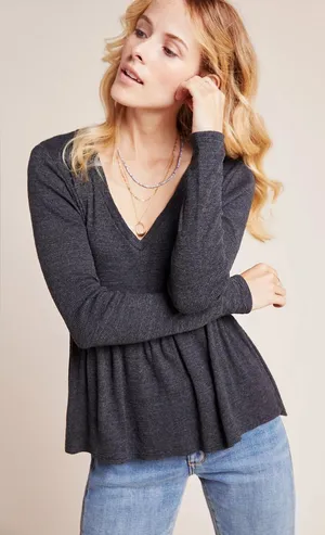 Anthropologie Jill Babydoll Top T.La thumbnail 1