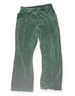 Vintage y2k flared green velour pants Green Size L thumbnail 1