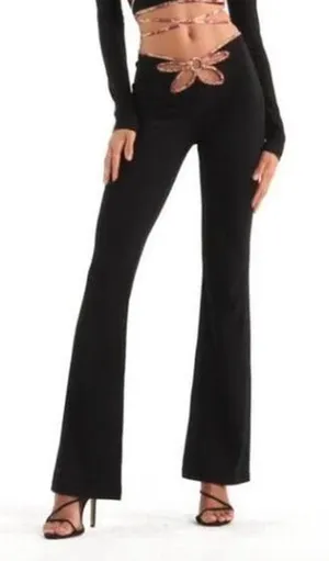 I.AM.GIA. Renalee Flower Cut Out Legging Pants Flare‎ Y2K XS thumbnail 1