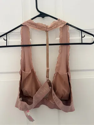 PINK Victoria's Secret Rose Taupe Lace Bralette thumbnail 5