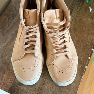 Vans Sk8-Hi Slim Zip Women 8.5‎ Veggie Tan Leather High Top Sneakers Nude Peach thumbnail 11