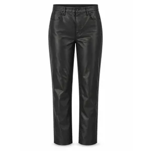 Abercrombie Black Vegan Leather High Rise Curve Love Straight Pants Size 12 thumbnail 2