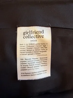 girlfriend collective Black High-Rise Leggings with Logo Tag. No siz tag thumbnail 4