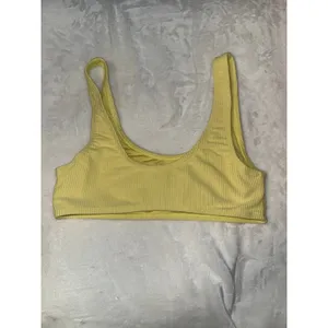 Frankies Bikinis Yellow Connor Luxe Ribbed Scoop Bikini Top thumbnail 2