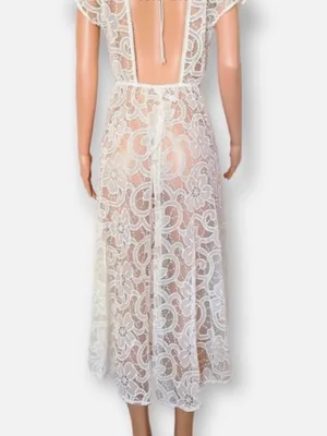 Victoria’s Secret Crochet Lace Maxi Robe thumbnail 4