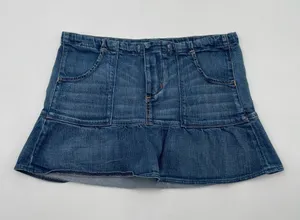 Y2K Citizens Of Humanity Ruffle Hem Mini Denim Jean Skirt Sz 26 USA *READ* thumbnail 1