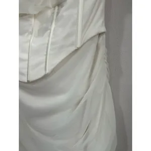 Oh Polly Asymmetric Corset Midi Dress‎ White Halter Bodycon Wedding Guest 8 thumbnail 8