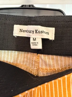 Newbury Kustom NWOT The Hayes High Waist Striped Flare in Mustard thumbnail 7