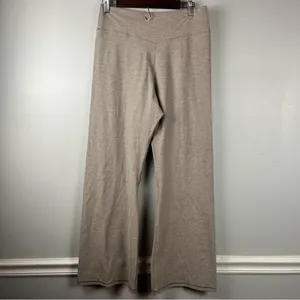 Abercrombie & Fitch YPB Oatmeal crossover wide leg yoga pants size XXL short thumbnail 3