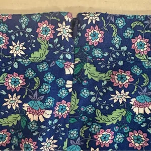 Loft Ann Taylor‎ Floral Ruffle Linen Blend Wrap Skirt Blue Calico Back Zip Sz 14 thumbnail 8