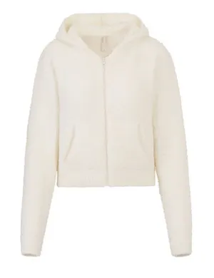 Skims Cozy Teddy Knit Bone‎ Zip-Up Hoodie XXS/XS thumbnail 1