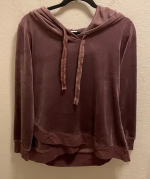 Sundance Aurora Purple Velour Drawstring Hoodie Size Small thumbnail 1