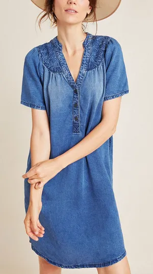 Pilcro and the Letterpress Chambray Tunic Dress thumbnail 1