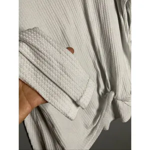 Amazon White Waffle Knit Top With Knot Detail Size 2XL thumbnail 3
