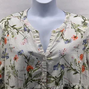 Jones‎ And Co Linen Popover Top Cream 1X thumbnail 3