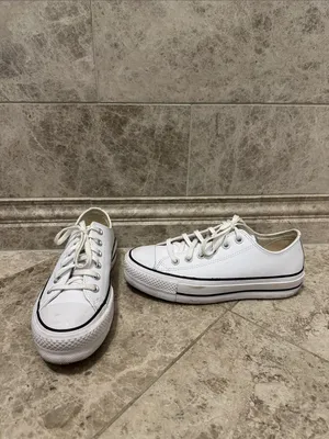 Converse Chuck Taylor All Star Leather Platform Sneaker White Size 7.5 thumbnail 2