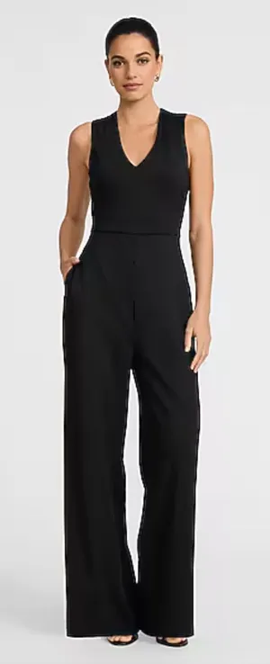 Express‎ Black V-Neck Sleeveless Wide-Leg Jumpsuit size 2 thumbnail 1