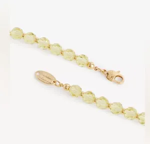 Vivienne Westwood Messaline gold-tone brass crystal-embellished choker Necklace thumbnail 2