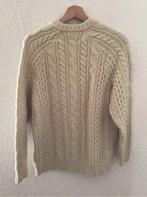 Aritzia Babaton cream cable-knit fisherman sweater thumbnail 3