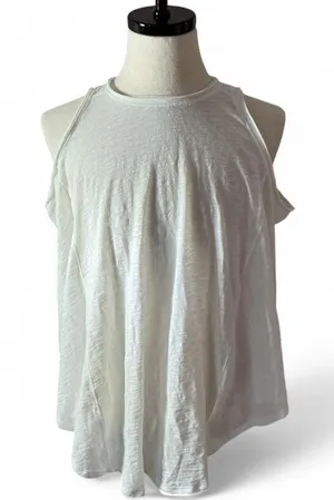 Free‎ People White Lightweight High Neck Tank Tunic Top Womens Oversized Sheer thumbnail 1