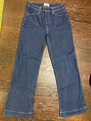 PAIGE Leenah High Rise Wide Leg Jeans Sz 28 Ceremony Dark Wash Stretch Denim thumbnail 2