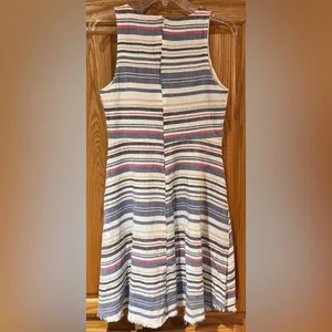 ZARA Basic Denim Couture Boho Beachy Coastal Cruise Striped‎ Dress Size Medium thumbnail 6