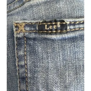 LEE Women Medium Relaxed Fit‎ Straight Leg Mid Rise Denim Blue Jeans Western thumbnail 6