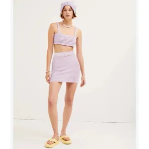 For Love & Lemons Charlotte Bralette Knit Top Womens Purple‎ Small $90 thumbnail 2