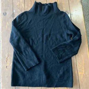 J. Crew Gustoso Cashmere Black Turtleneck Sweater thumbnail 1