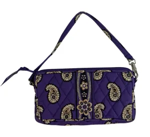 Vera Bradley Simply‎ Violet Wristlet Wallet Purple Floral Paisley Zip ID Card thumbnail 1