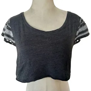 We The Free by Free People Crochet-Back Crop Top XS – Black/Gray thumbnail 1