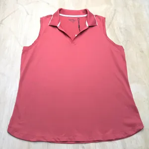 Walter Hagen Performance 11 Johnny Sleeveless Golf Polo Pink Rouge XL NEW thumbnail 6