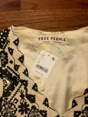 Free People NWT bohemian Marigold Embroidered Embellished Vest thumbnail 4