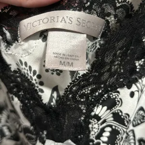 Victorias Secret Y2K Black and White Floral Slip Lingerie Dress Size Medium thumbnail 2