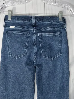 Splendid Flare Mid-Rise Trouser Y2K Boho Retro Dark Wash Jeans thumbnail 7