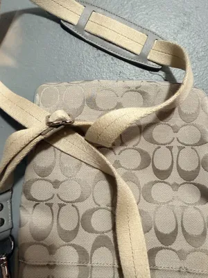 Coach Beige Signature Canvas Crossbody Bag with Chalk Trim thumbnail 5