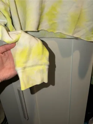 VS PINK Yellow Crop Tie-dye Crewneck thumbnail 6