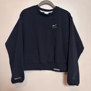 Nike Women’s Sweatshirt Crop Crewneck Fly to Defy‎ Long Sleeve Black Size Small thumbnail 1
