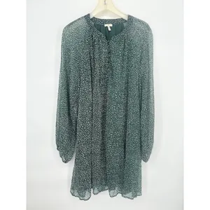 Joie Balloon Sleeve‎ Mini Dress Green Arctic Animal Spot Size XXL Chiffon Flowy thumbnail 3
