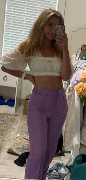 Pretty Little Thing s Purple High Waisted Straight Leg Trousers thumbnail 10