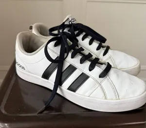 Adidas Neo Pace White Black 3 Stripe Leather Sneakers 9 thumbnail 1