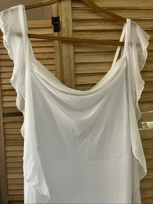 Pretty Garden White Ruffled Sleeveless Maxi Dress Large NWT thumbnail 5