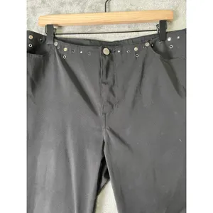 Harley Davidson Vintage Leather Studded Grommet Bootcut Pants Moto Biker Babe 10 thumbnail 2