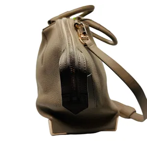 Alexander Wang Leather Toffee Caramel Emile Gold Hardware Satchel Bag Size Large thumbnail 4