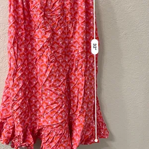 Mele Beach swimsuit cover‎ up. Free size. One size. Pink eyelet with pompoms. thumbnail 6
