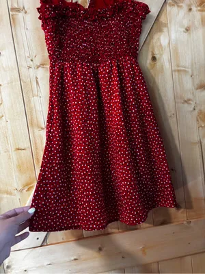 Princess Polly‎ Stacey Mini Dress Red Heart Print Ruffle Smocked Size 2 thumbnail 11