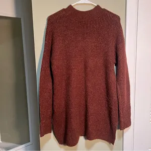 Old Navy Women's‎ Size Medium Cozy Tunic Pullover Sweater Rust Brown Mock Neck thumbnail 6