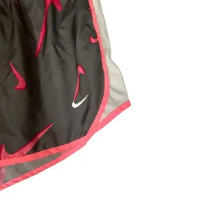Nike Dri Fit Standard Fit Gray & Pink Nike Logo Athletic Shorts Women Sz L thumbnail 6